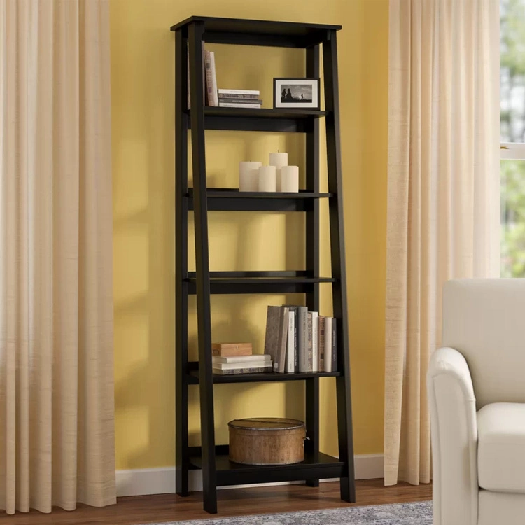 Home Office Furniture Modern Wood Ladder Bookcase Shelf Storage