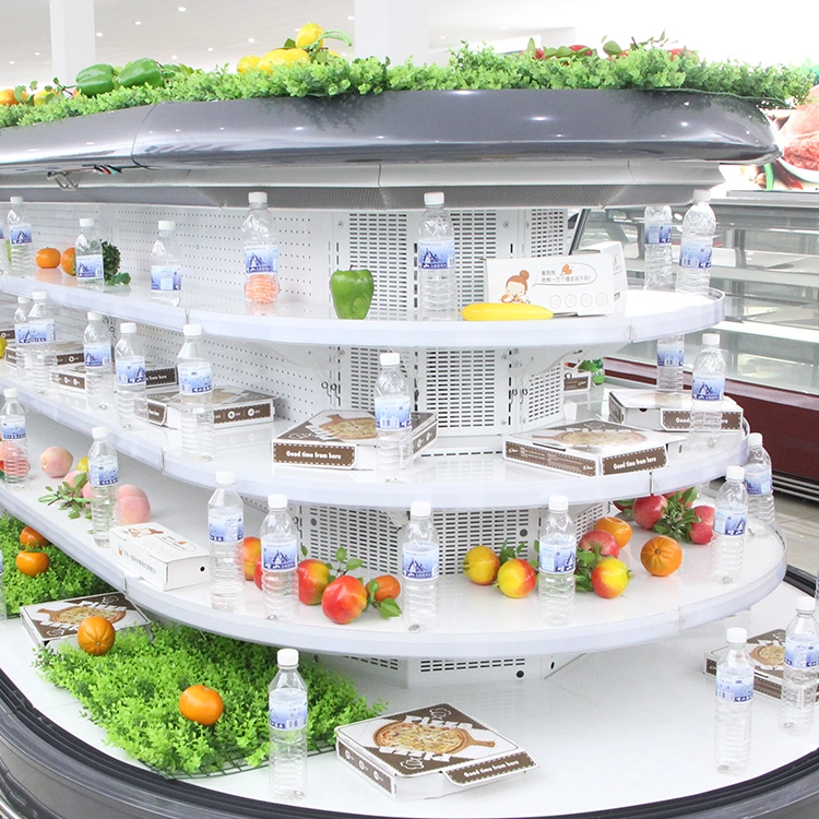 Supermarket Island Surrounded Chiller Fridges Open Display Refrigerator Equipment