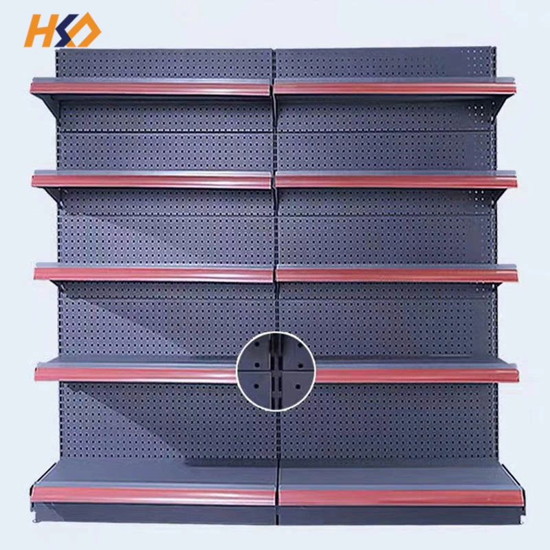 Sell Well Overseas Media Display Shelf with Back Net Gondola Cosmetic Store