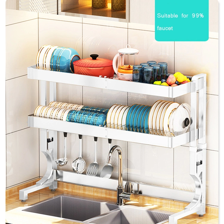 Retractable 304 Stainless Steel Kitchen Sink Put Bowl Drain Bowl Rack Sink Storage Vegetable Fruit Storage Rack