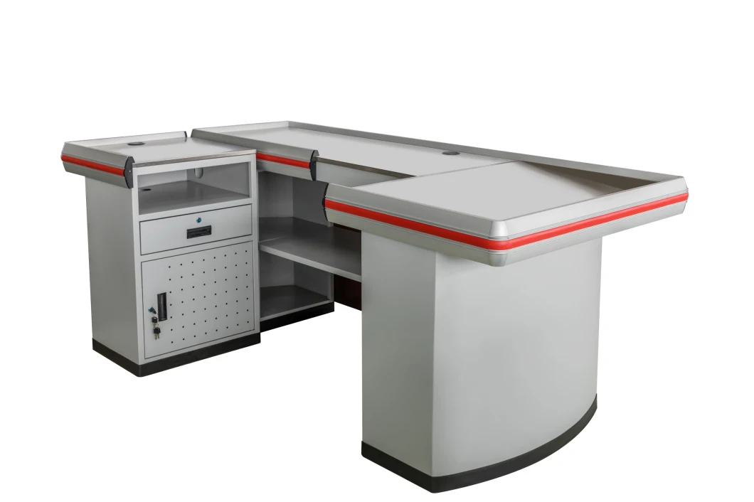 Supermarket Stainless Steel Checkout Counter Retail Store Cashier Counter Shop Fitting