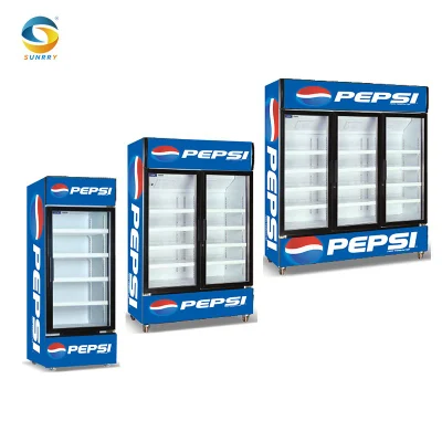 Холодильник для напитков Pepsi, морозильная камера для супермаркетов, вертикальное коммерческое холодильное оборудование для морозильной камеры для напитков